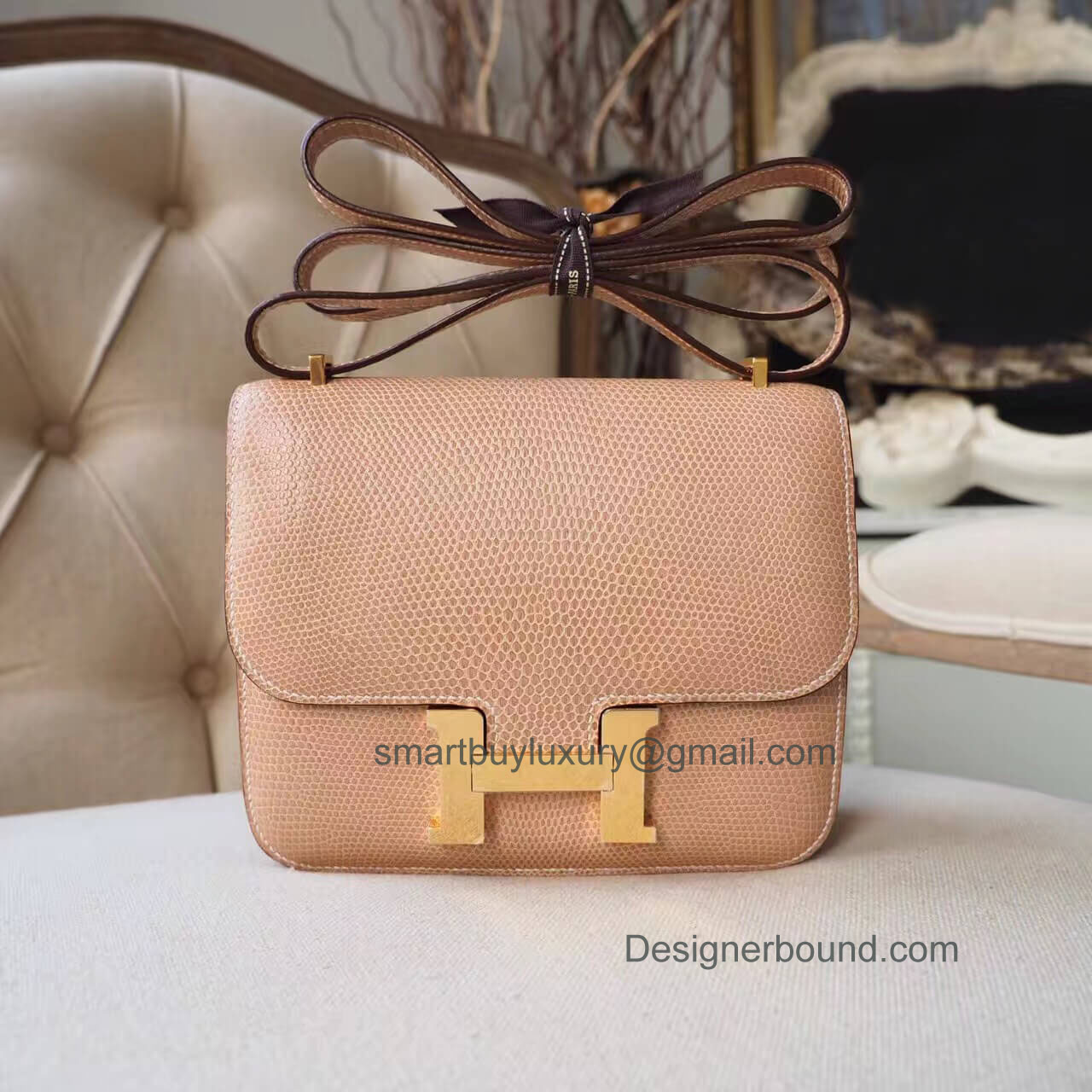 Hermes Mini Constance 18 in ck17 Ficelle Lizard GHW